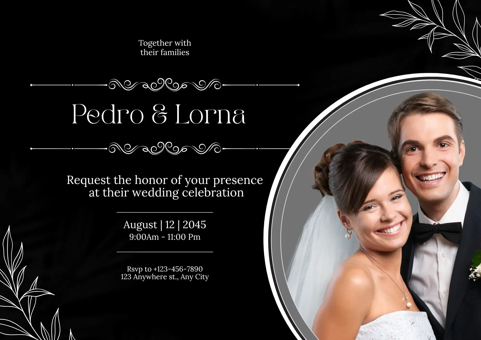Black and White Wedding Invitation